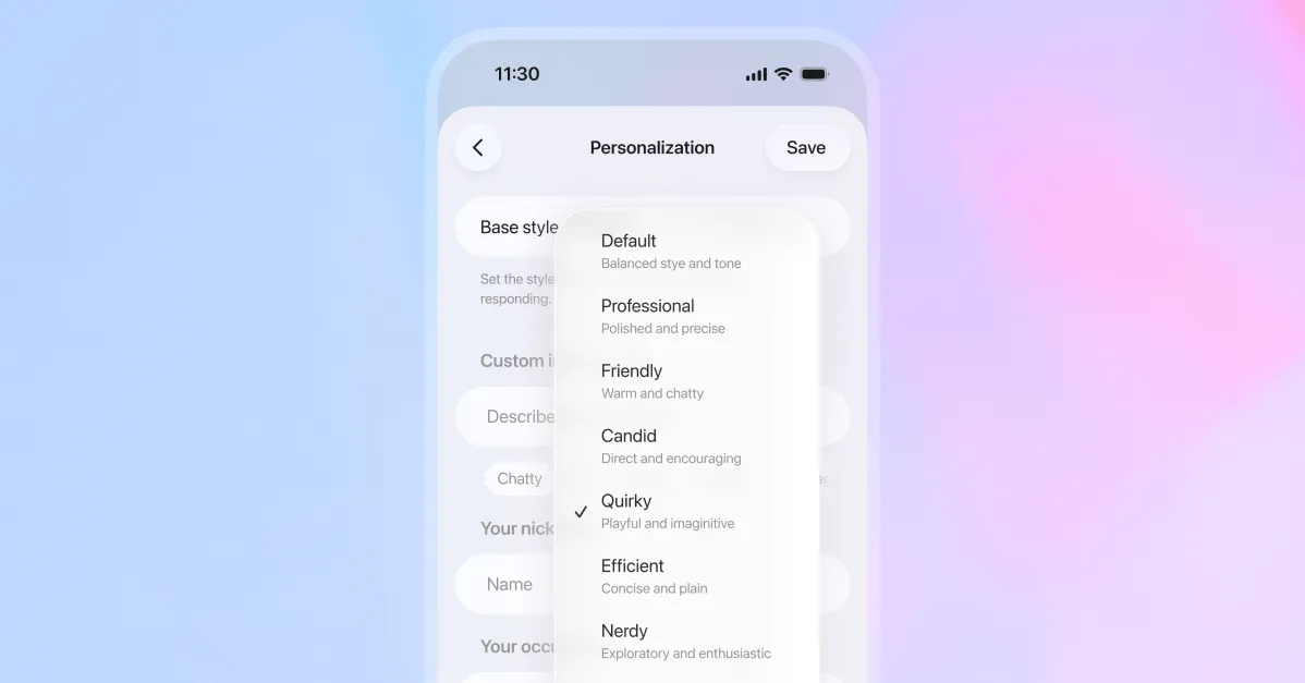 GPT-5.1 Personality Presets