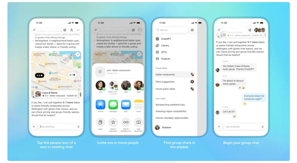 ChatGPT 群聊功能界面