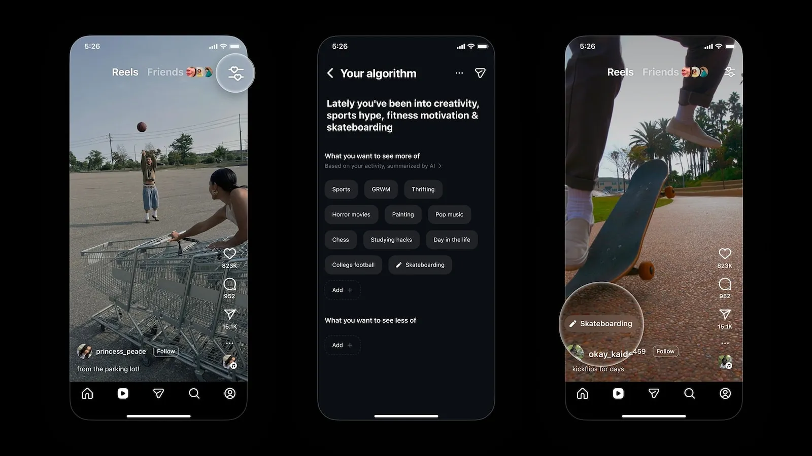 Instagram 算法控制功能